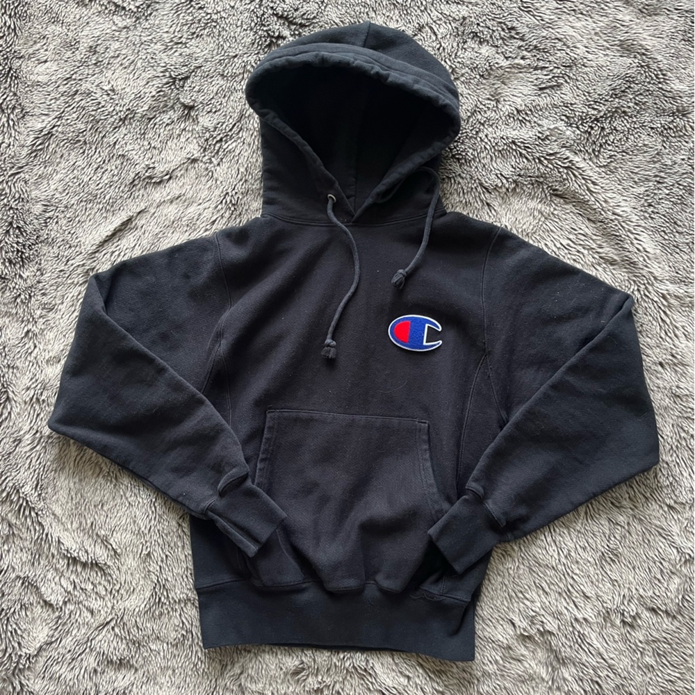 Black Champion Reverse Weave  Hoodie